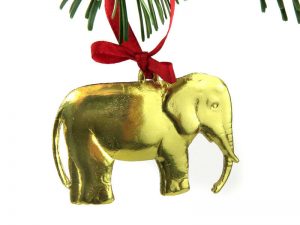 Dresdner Pappe goldener Elefant glänzend