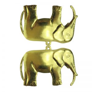Goldglänzender Elefant aus Dresdner Pappe