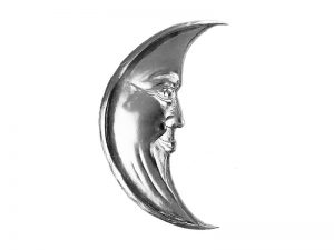 Mond aus silber Pappe