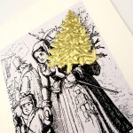 Weihnachtskarte mit Verzierung aus Papier