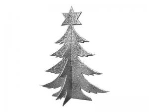 3D Weihnachtsbaum Pappe silber