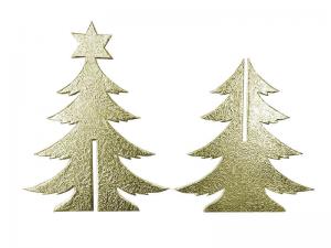 3D Weihnachtsbaum aus Pappe gold