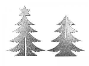 3D Weihnachtsbaum aus Pappe silber