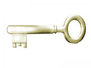 Schlüssel aus Pappe gold