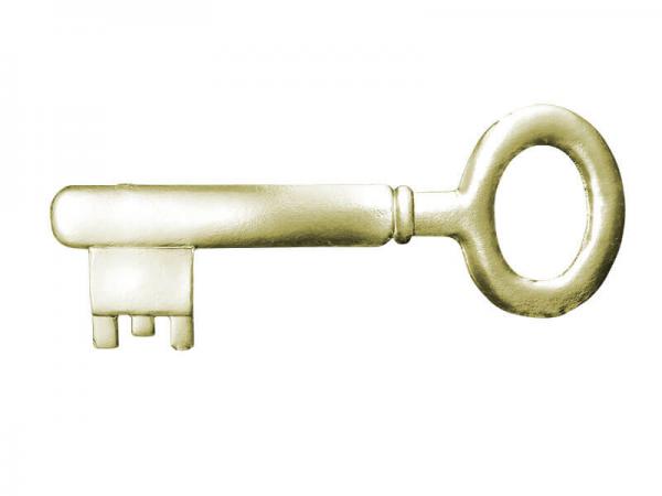 Schlüssel aus Pappe gold