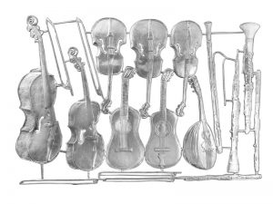 Musikinstrumente (Holz) silber