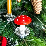 Nostalgischer Wattepilz Fliegenpilz Dresdner Pappen Christbaumschmuck