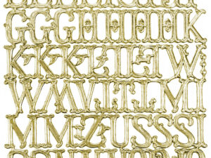 Dresdner Pappen Buchstaben Bogen gold