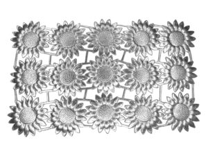 Dresdner Pappen Margeritenblüte groß Bogen silber