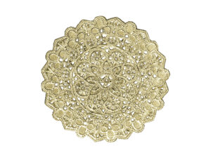 Spitzendeckchen Rosette klein mittig rund Detail gold