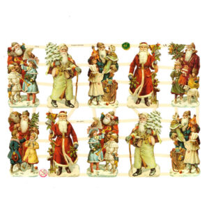 Dresdner Pappen Glanzbilder Weihnachtsmänner wie früher