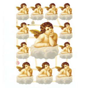 Dresdner Pappen Glanzbilder Engel auf Wolke