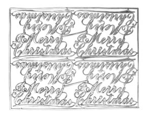 Dresdner Pappen Schriftzug A Merry Christmas Bogen silber