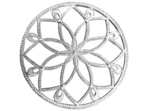 Dresdner Pappen Ornament Rosette Silber